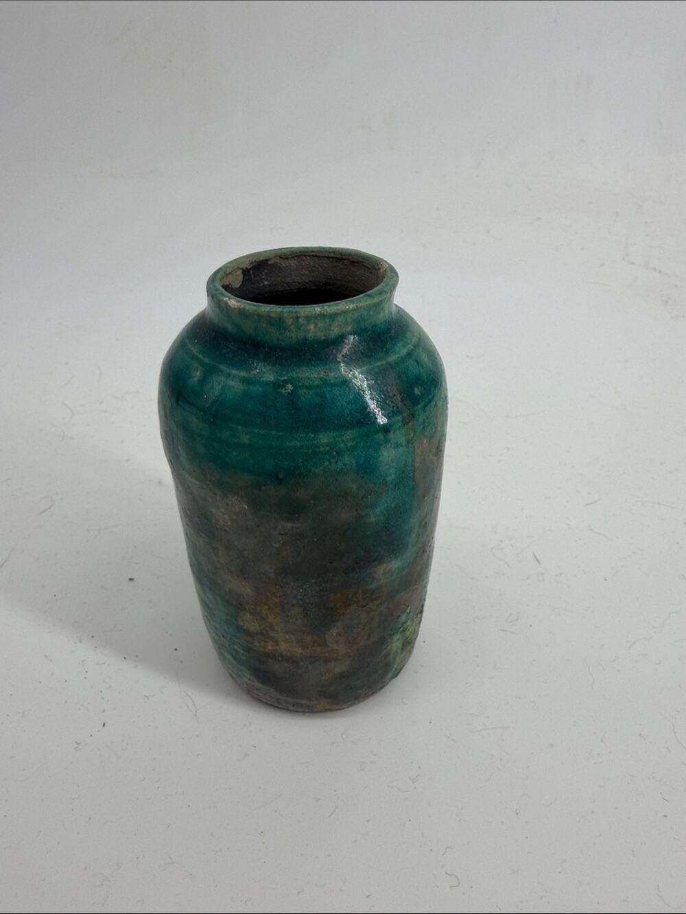 Handmade Ceramic pottery metallic glaze small 4.25” vase
